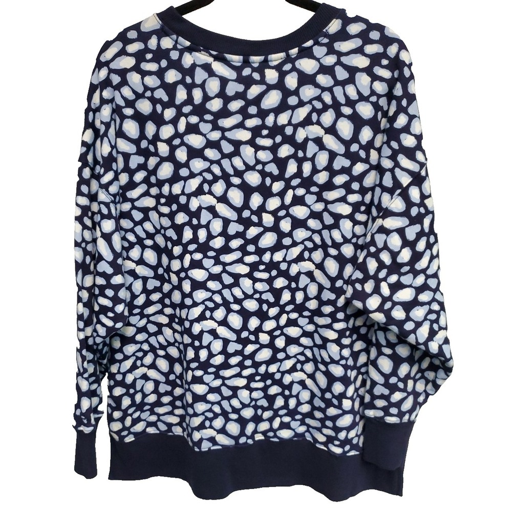 Crown & Ivy Lounge Navy Animal Pattern Oversized Sweatshirt Med NWT - Picture 9 of 10
